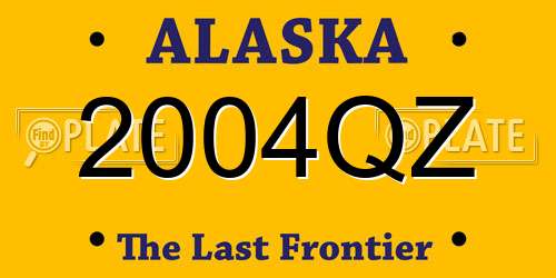 2004QZ Alaska License Plate
