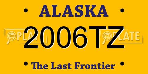 2006TZ Alaska License Plate