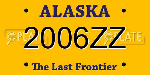 2006ZZ Alaska License Plate