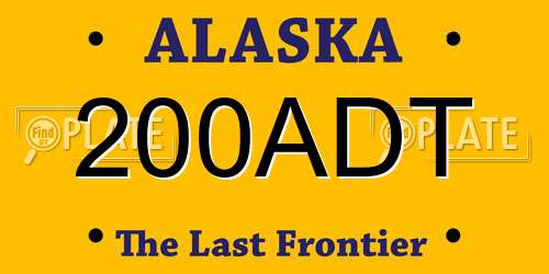 200ADT Alaska License Plate