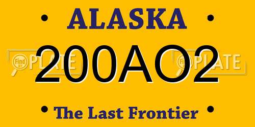 200AO2 Alaska License Plate
