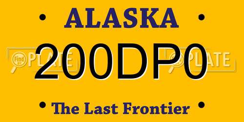 200DP0 Alaska License Plate