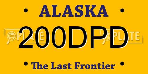 200DPD Alaska License Plate