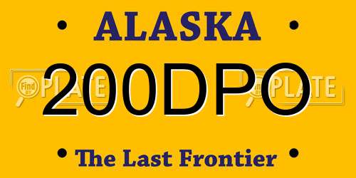 200DPO Alaska License Plate