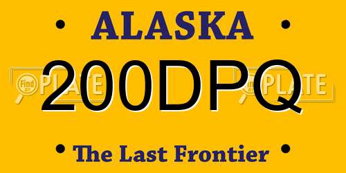 200DPQ Alaska License Plate