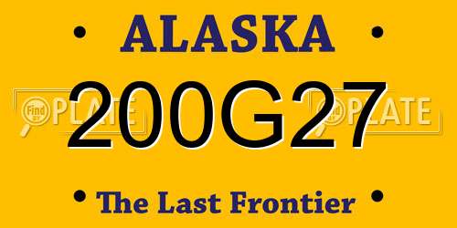 200G27 Alaska License Plate