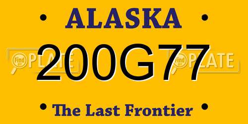 200G77 Alaska License Plate