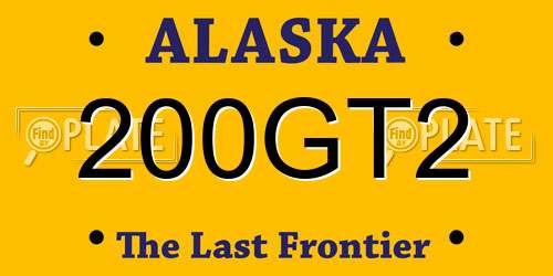 200GT2 Alaska License Plate