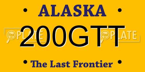 200GTT Alaska License Plate