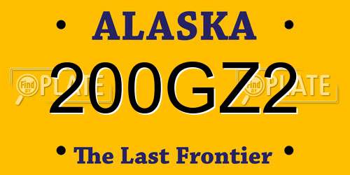 200GZ2 Alaska License Plate