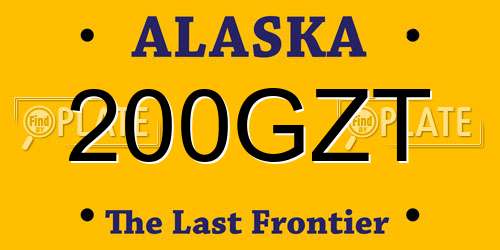 200GZT Alaska License Plate