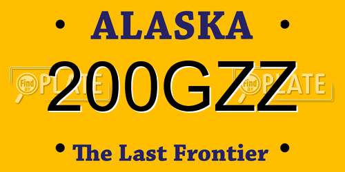 200GZZ Alaska License Plate