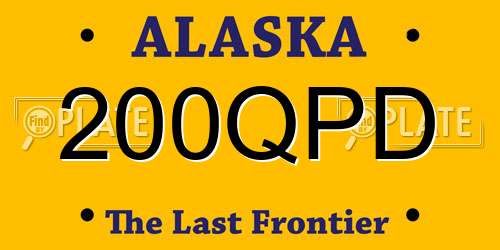 200QPD Alaska License Plate