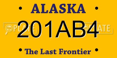 201AB4 Alaska License Plate