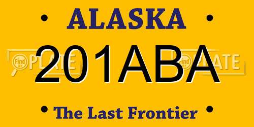 201ABA Alaska License Plate