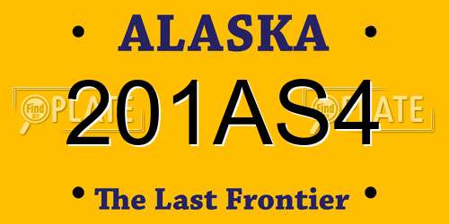 201AS4 Alaska License Plate