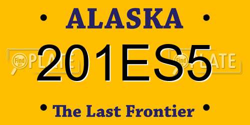 201ES5 Alaska License Plate