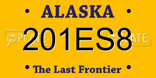 201ES8 Alaska License Plate