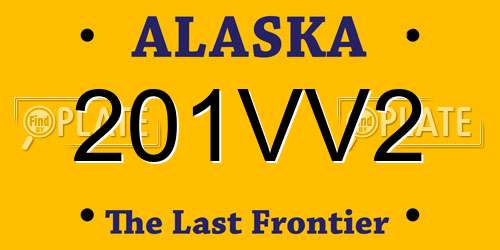 201VV2 Alaska License Plate