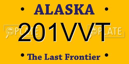 201VVT Alaska License Plate
