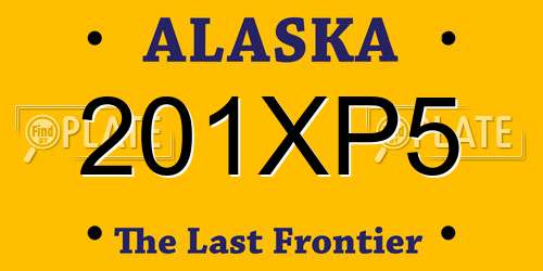 201XP5 Alaska License Plate