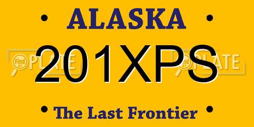 201XPS Alaska License Plate