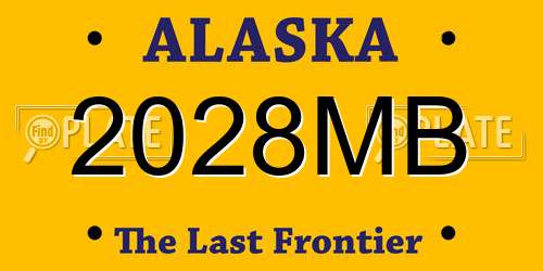 2028MB Alaska License Plate