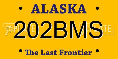 202BMS Alaska License Plate