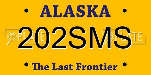 202SMS Alaska License Plate