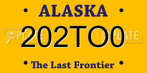 202TO0 Alaska License Plate