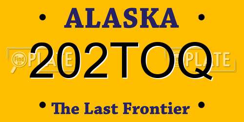 202TOQ Alaska License Plate