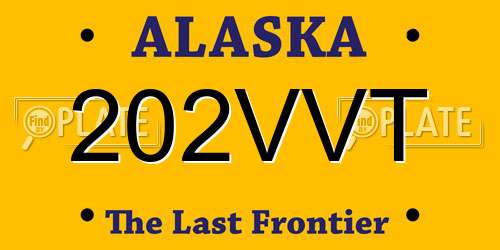 202VVT Alaska License Plate