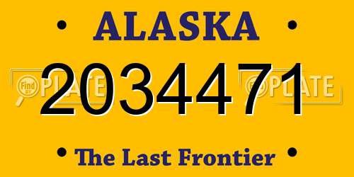 2034471 Alaska License Plate