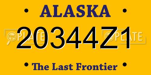 20344Z1 Alaska License Plate