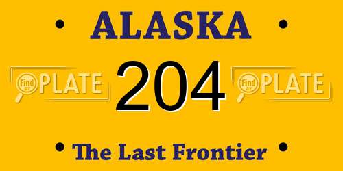 204 Alaska License Plate