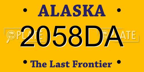 2058DA Alaska License Plate