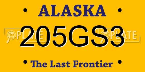205GS3 Alaska License Plate
