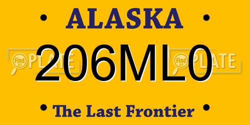 206ML0 Alaska License Plate
