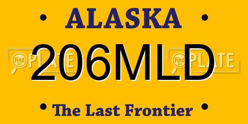 206MLD Alaska License Plate