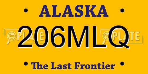 206MLQ Alaska License Plate