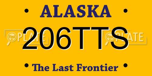 206TTS Alaska License Plate