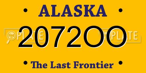 2072OO Alaska License Plate