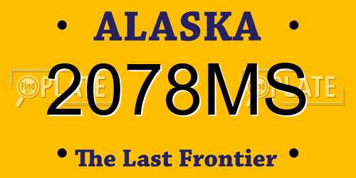 2078MS Alaska License Plate