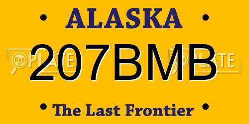 207BMB Alaska License Plate