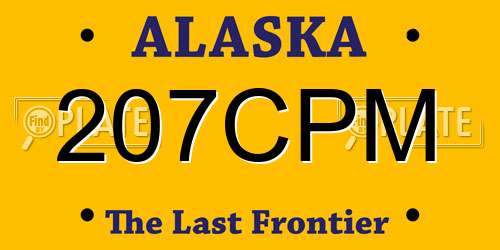 207CPM Alaska License Plate