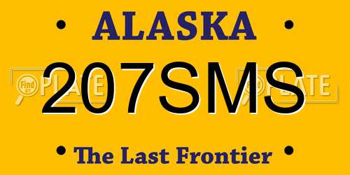 207SMS Alaska License Plate