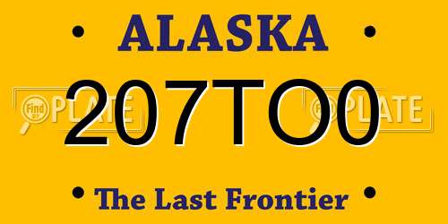 207TO0 Alaska License Plate