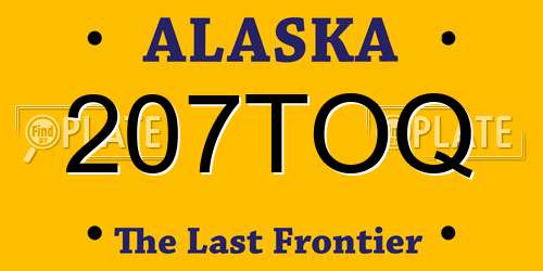 207TOQ Alaska License Plate