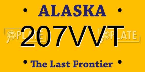 207VVT Alaska License Plate