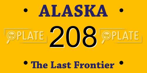 208 Alaska License Plate